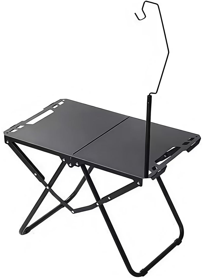 ChenDa Camping Portable Folding Table - Multifunctional Carbon Steel Outdoor Table for Picnic, BBQ & Fishing, Tactical Design with Storage Bag and Light Stand - Image 5